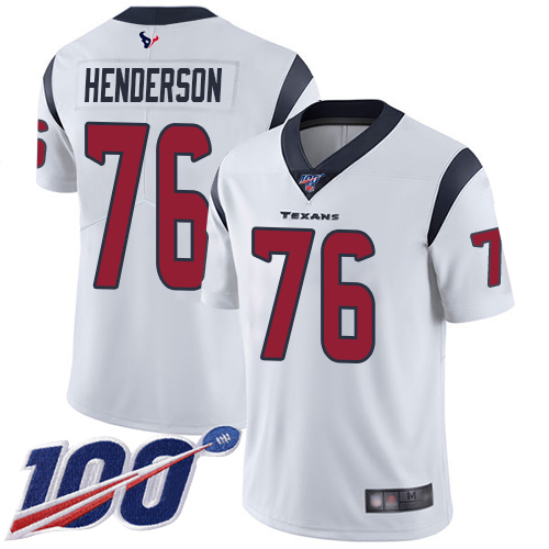 Houston Texans Limited White Men Seantrel Henderson Road Jersey NFL Football #76 100th Season Vapor Untouchable->houston texans->NFL Jersey